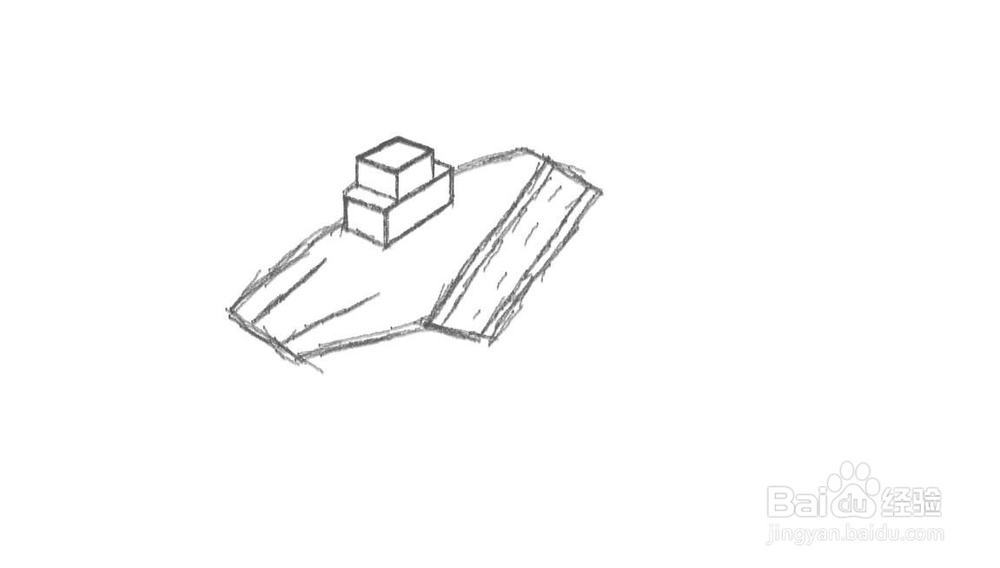 航空母舰的楼层怎么画