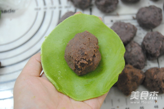 抹茶红豆酥饼