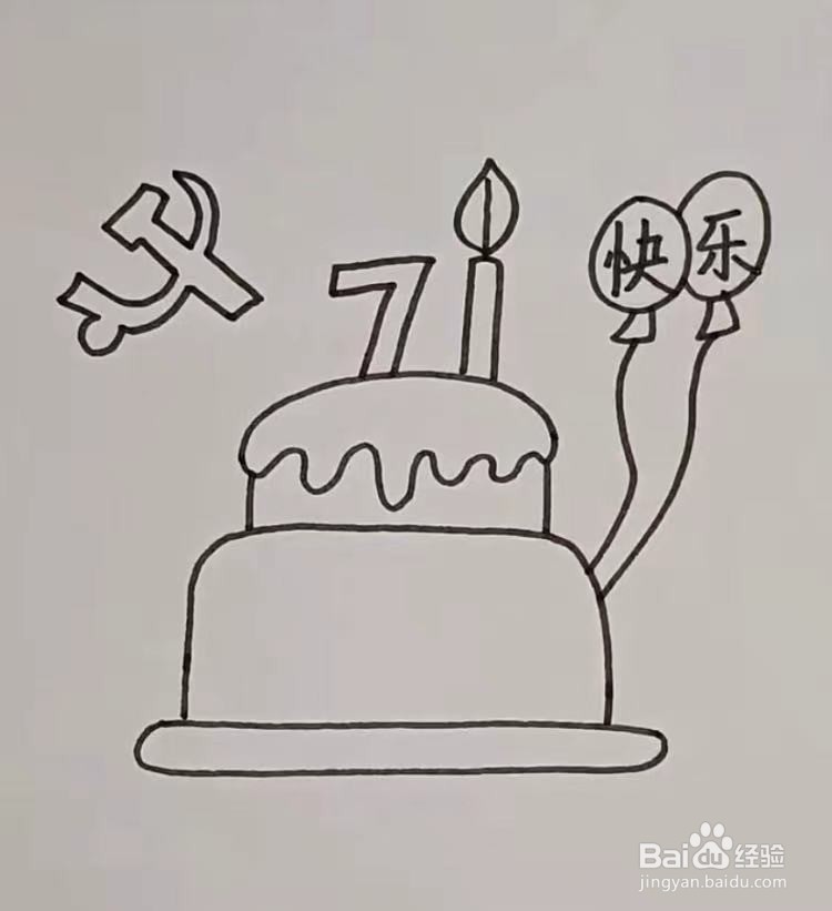 七一党的生日简笔画图片