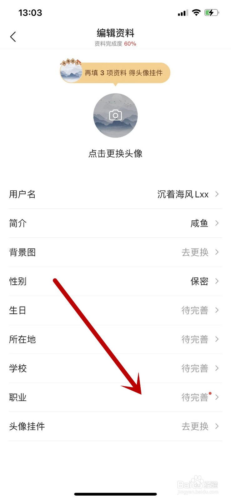 怎么将今日头条中的职业信息设为仅自己可见？