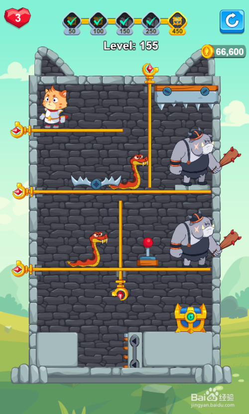 怎样顺利通过Cat Game-How To Loot的Level：155呢？