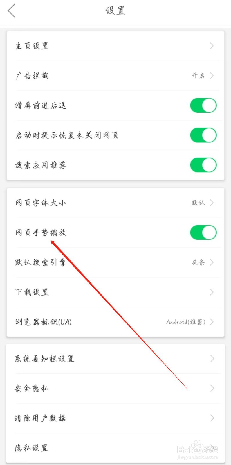 黑鲨浏览器怎么开启网页手势缩放