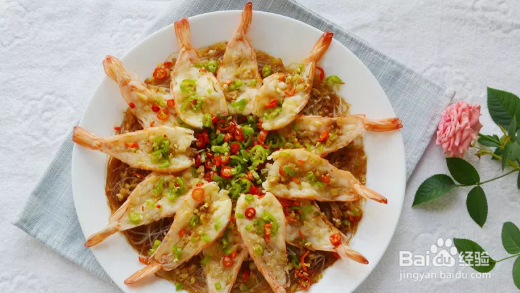 网红美食蒜蓉粉丝蒸虾，这样做妙不可言