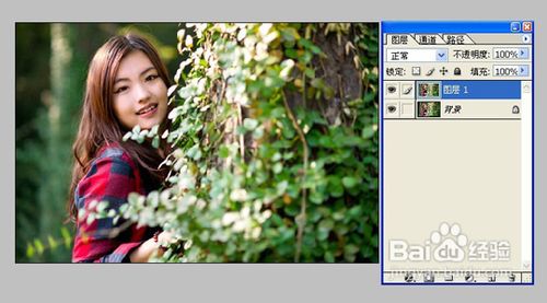 用ps通道混合器让美女照片季节大转换
