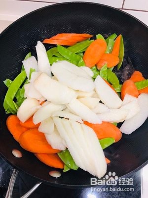 养生食补荷兰豆素炒山药的做法