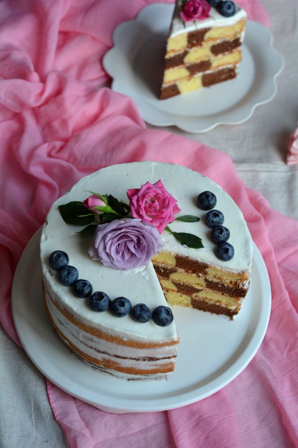 可可棋格奶油蛋糕