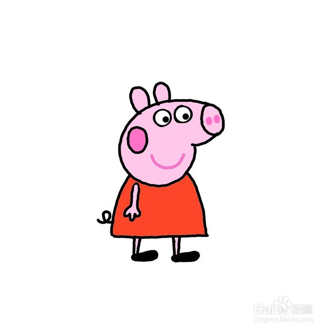 如何画小猪佩奇简笔画-分步图解