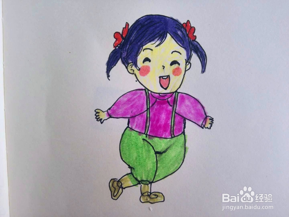 彩笔画之小胖妞