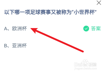 蚂蚁庄园:哪一项足球比赛又被称为“小世界杯”