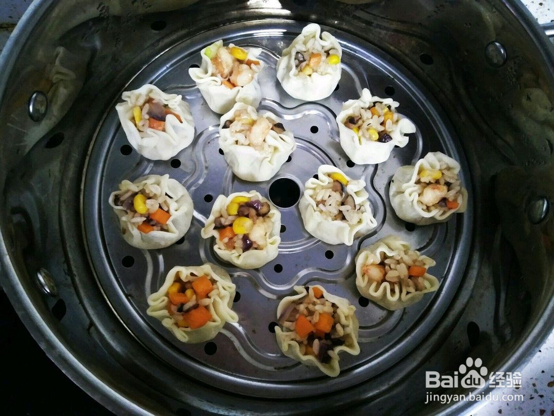 虾仁烧麦饺子皮版的做法