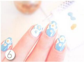 小碎花美甲教程