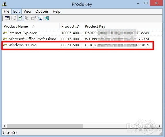 ProduKey查Win8.1安装密钥