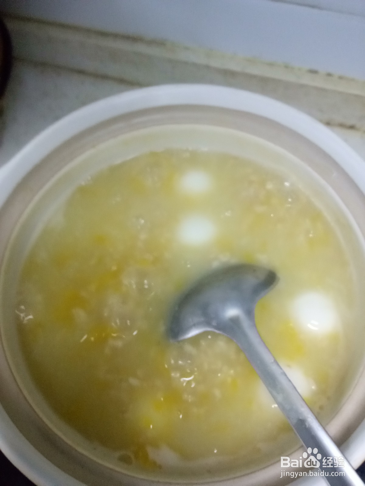 南瓜燕麦片汤圆粥