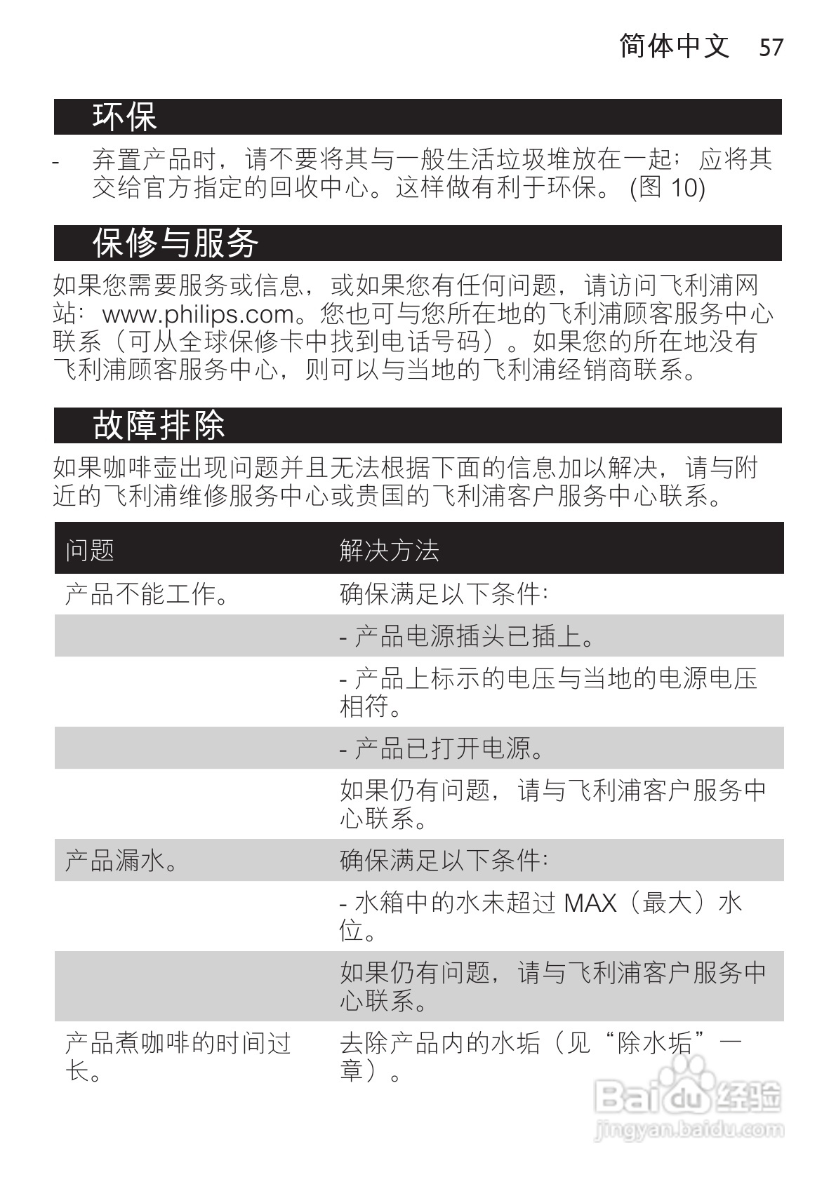 飞利浦HD7448/70咖啡壶使用说明书:[6]