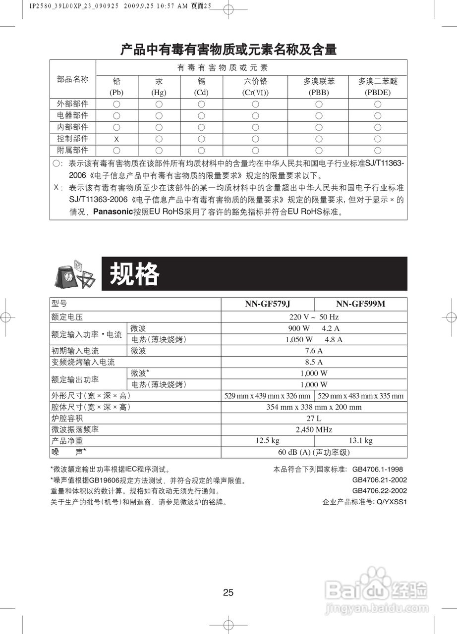 松下NN-GF579J微波炉使用说明书:[3]