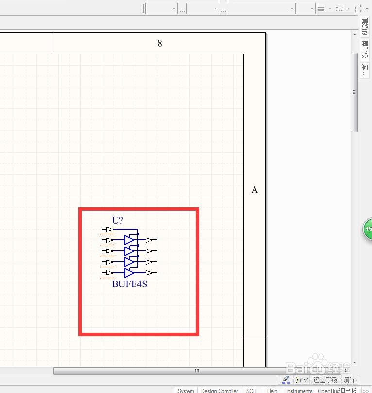 如何在AD中放置带控制脚的4位分立3状态缓冲器？