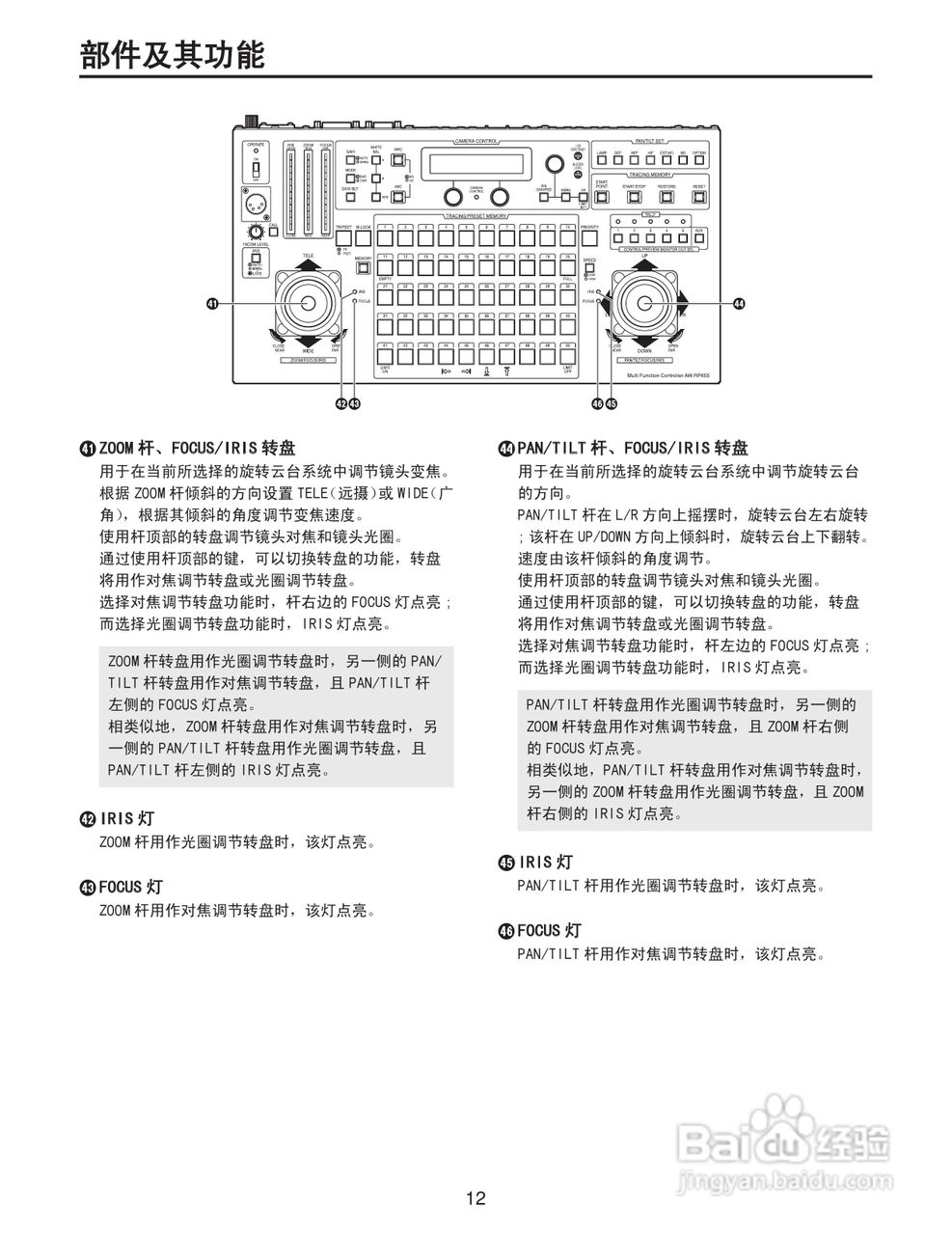 Panasonic AW-RP655MC多功能控制器操作手册:[2]