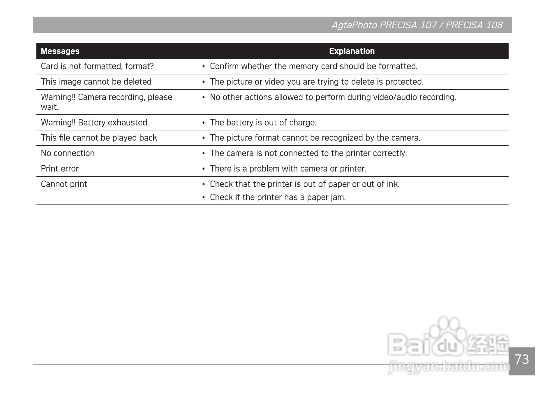爱克发AgfaPhoto PRECISA 108数码相机使用说明书:[8]