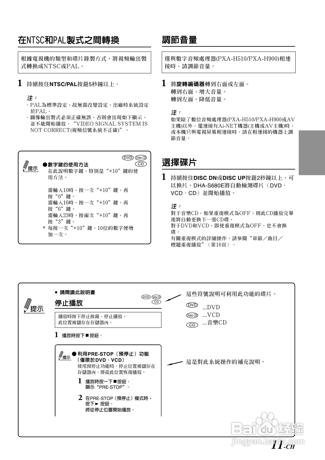 阿尔派DHA-S680E型车载DVD播放机 说明书:[1]