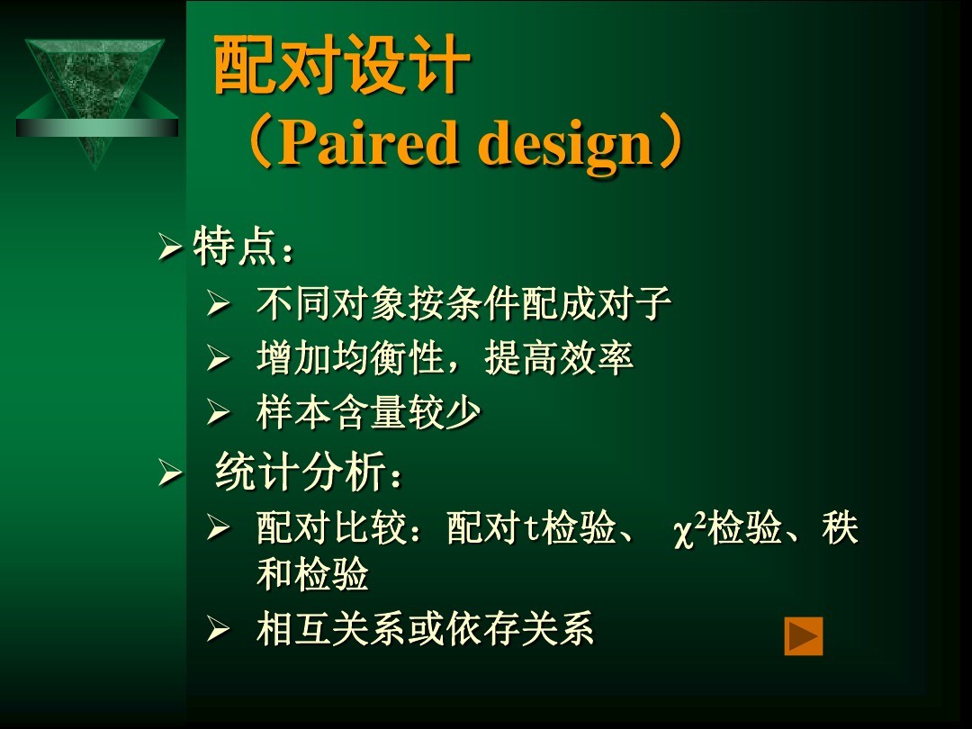 预防医学统计学中成组设计与配对设计有区别吗