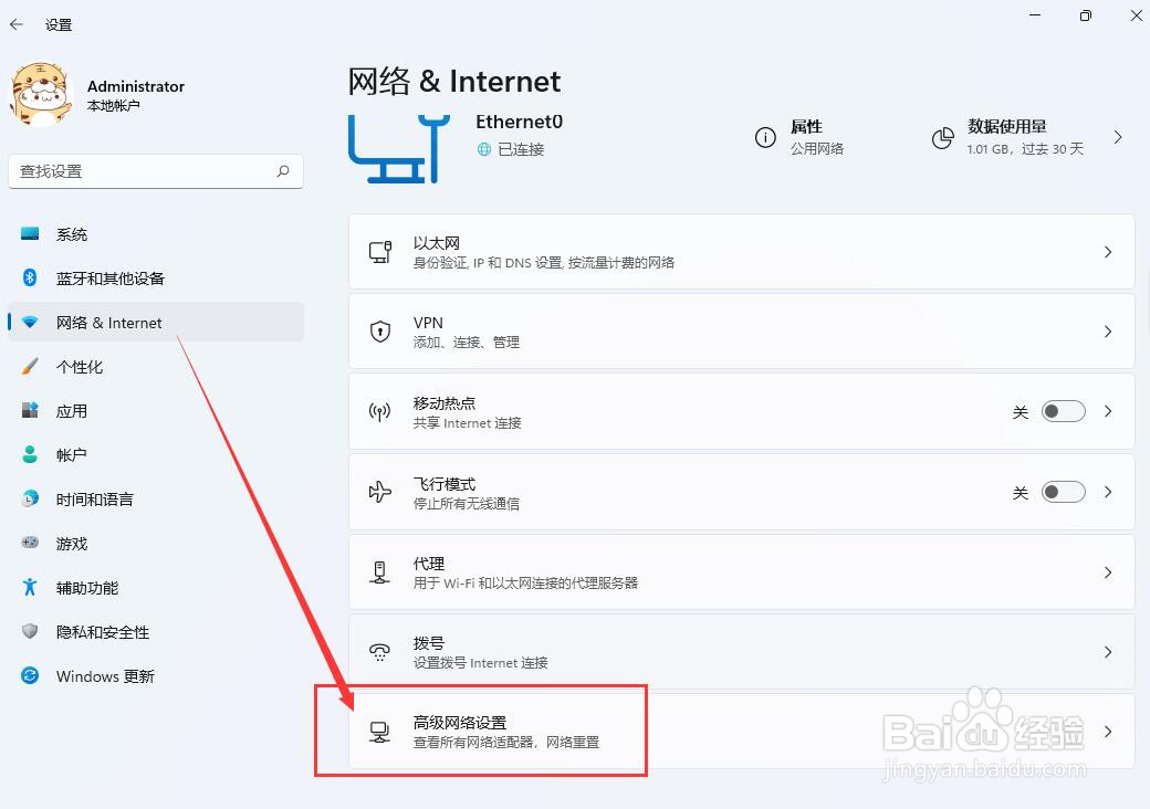 Windows11如何查看流量使用情况