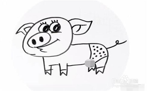 伴儿成长简笔画系列-怎样画可爱小猪简笔画