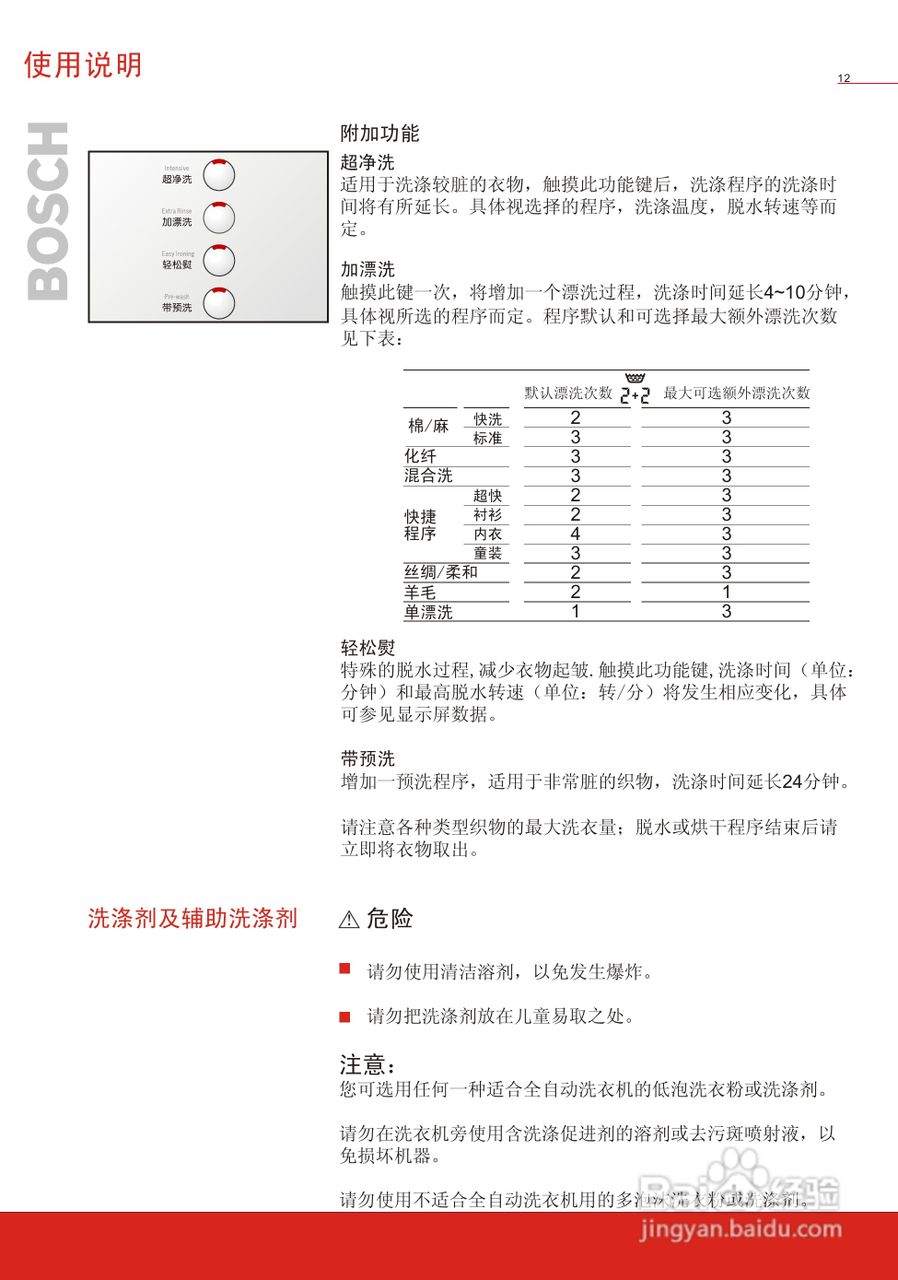 博世WVG24568TI全自动滚筒式洗衣干衣机使用及安装说明:[2]