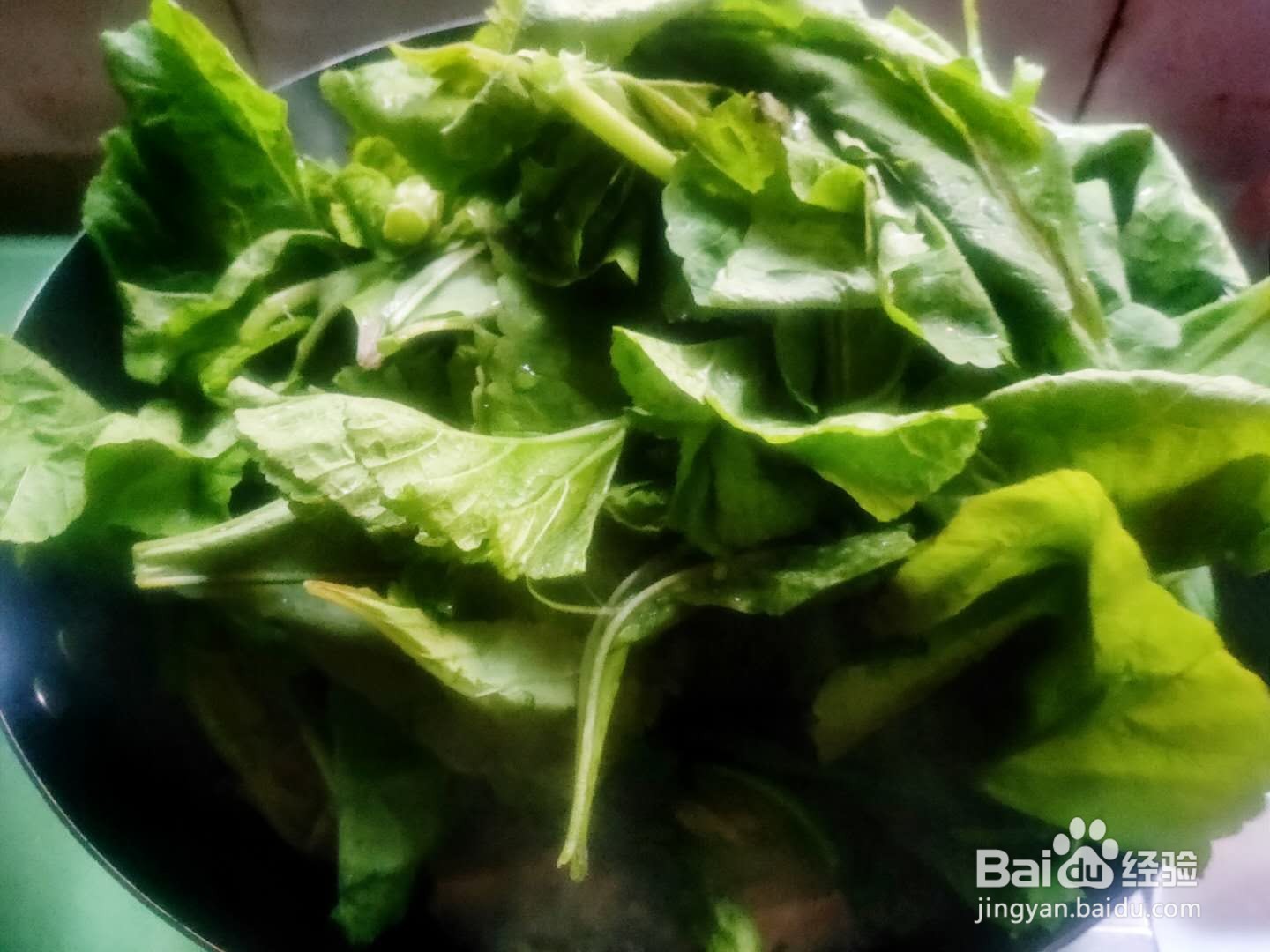 冬寒菜午餐肉意面---养生系列