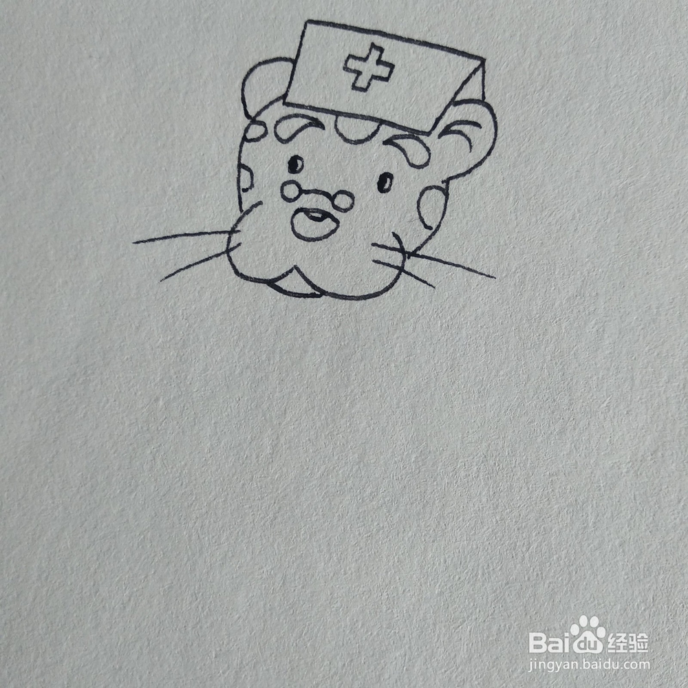 简笔画老虎医生的简单画法