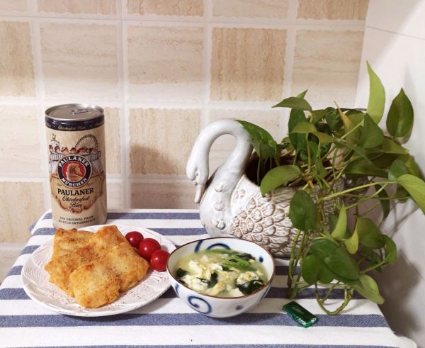 海米小白菜疙瘩汤