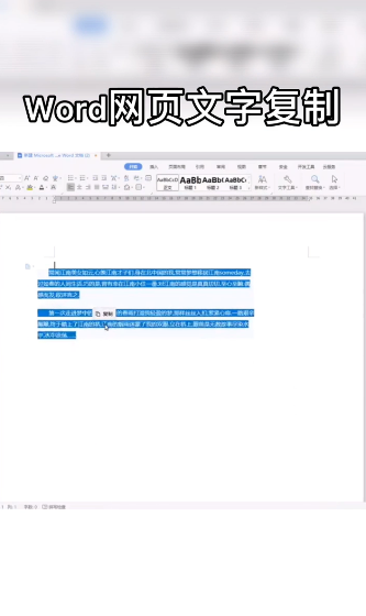 Word网页文字怎么复制