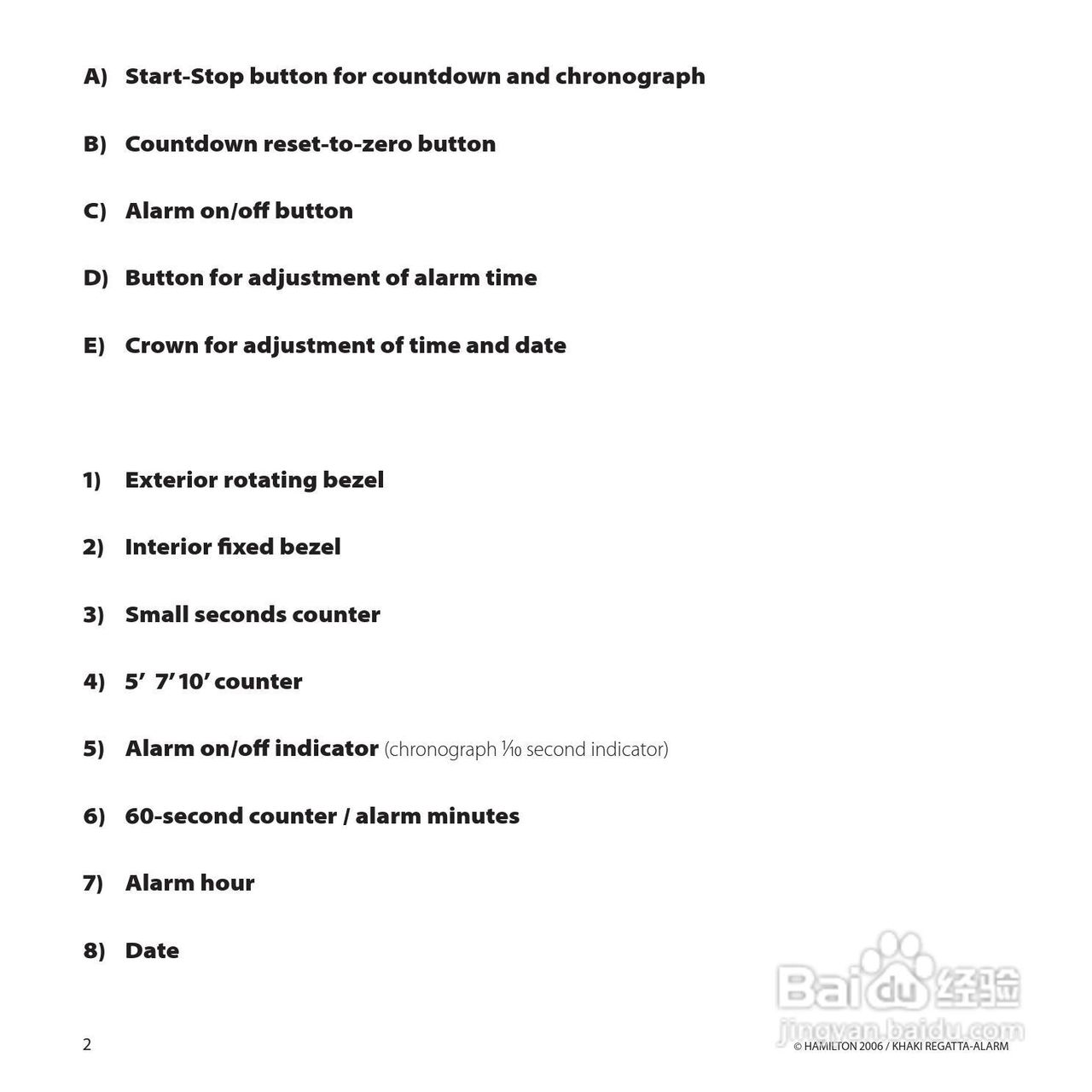 Hamilton汉密尔顿扬帆报时特制手表使用说明书:[1]
