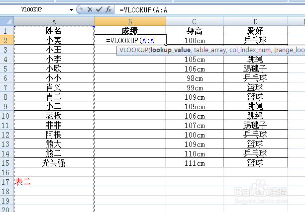 如何使用Excel表格中VLOOKUP函数？