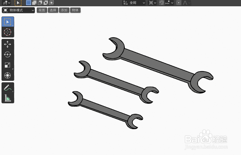 如何使用blender2.9快速设计扳手简图模型
