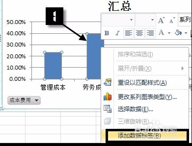 EXCEL利用柱形图分析费用占比