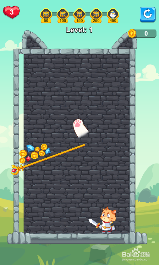 拉针解谜小游戏帮帮那只猫的Level 1怎样过关?