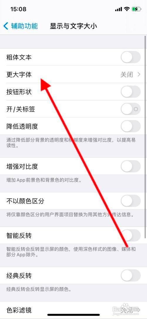 苹果11pro手机更大的辅助功能字体在哪开启呢