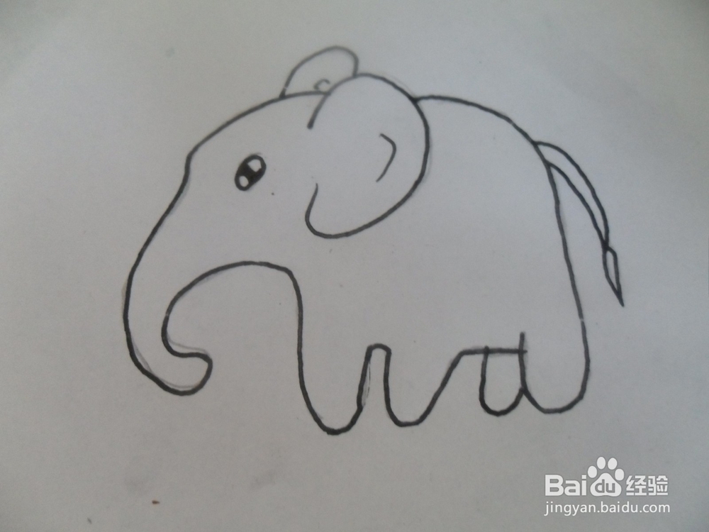 怎么画简笔画大象