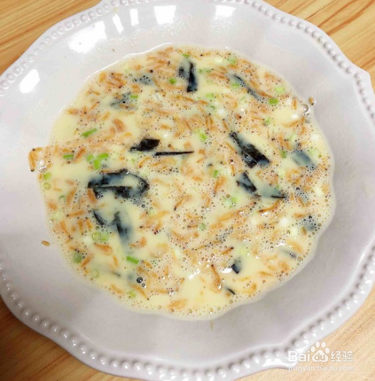 海米海苔豆浆蒸水蛋