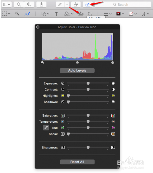 如何调整在Mac的预览图像颜色