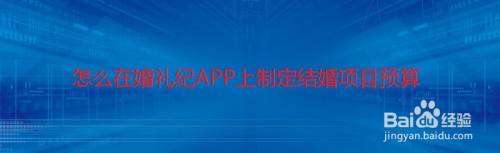 怎么在婚礼纪APP上制定结婚项目预算