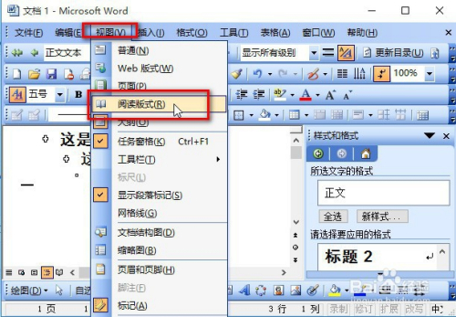 认识word2003的5种视图