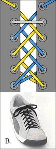 板鞋系鞋带方法图解