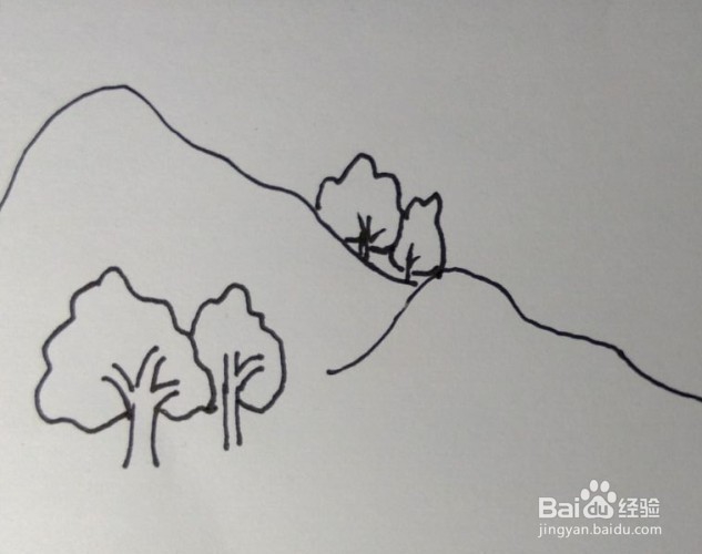 画风景画的方法、步骤。画风景画的教程（梯田）