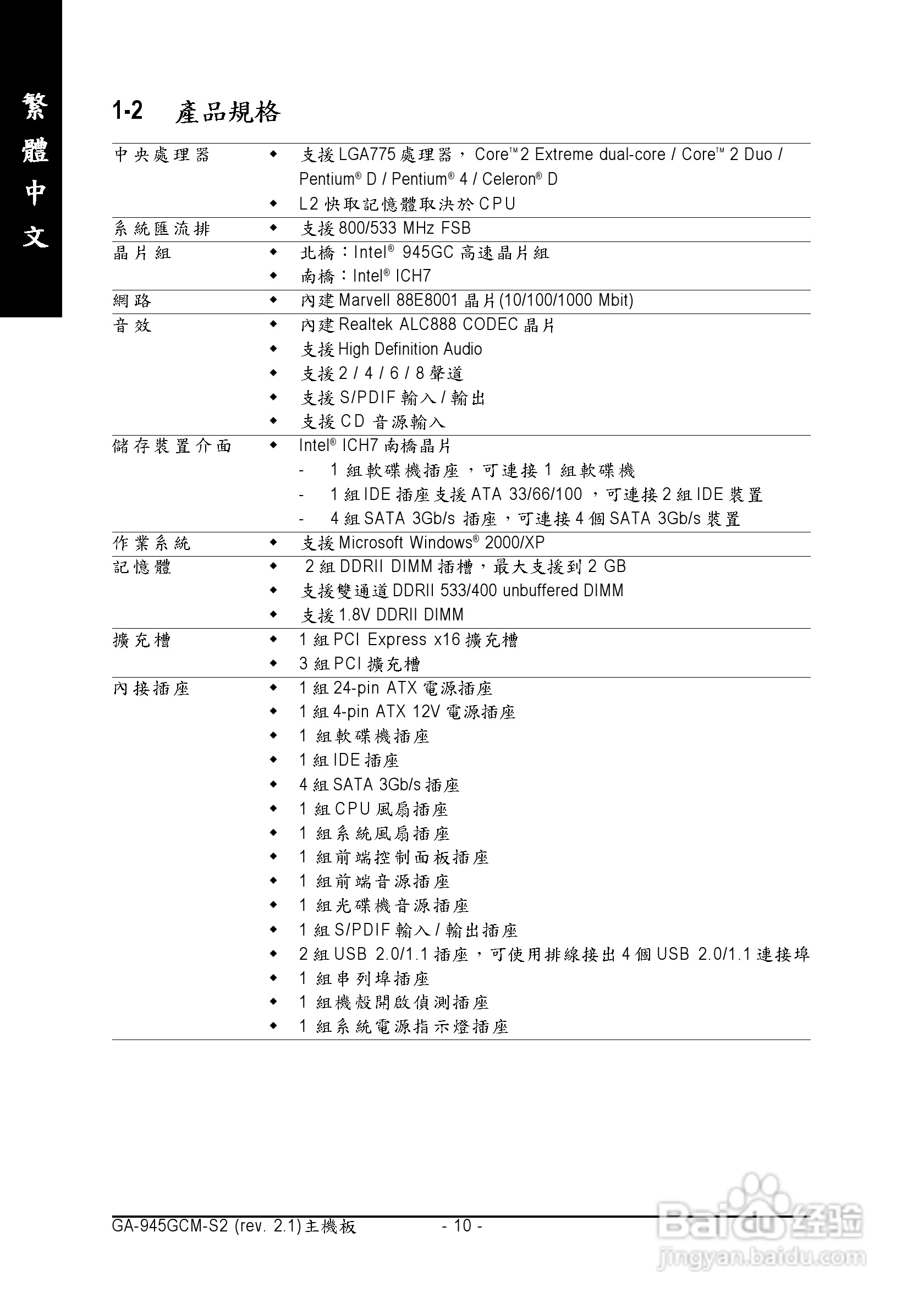 技嘉GA-945GCMX-S2 (rev. 6.6)型主板说明书:[1]