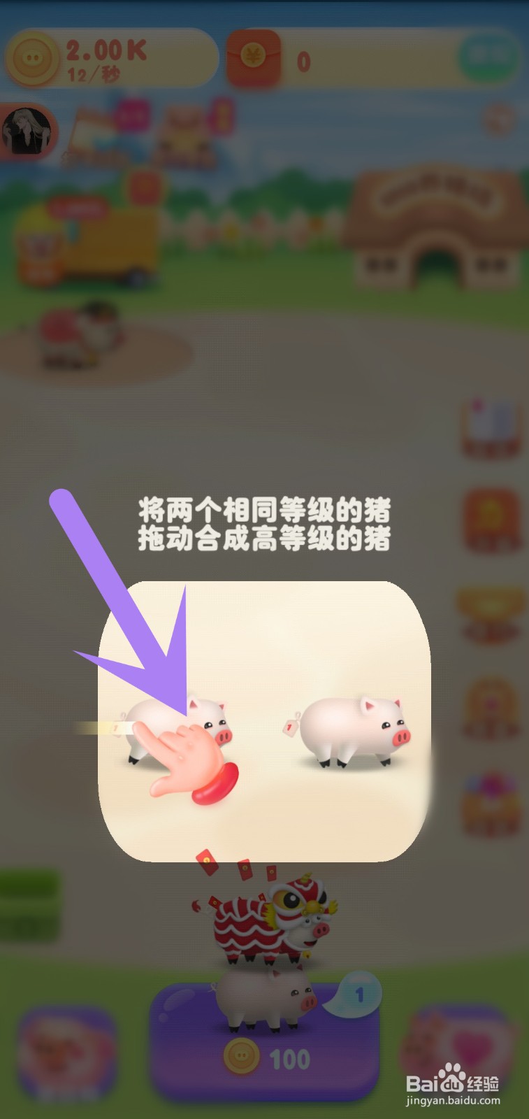 我爱养猪怎么合成升级领取奖励