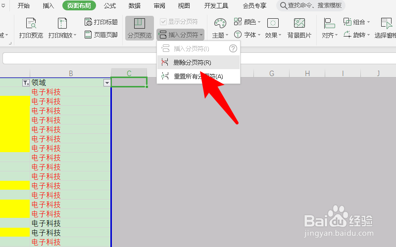 分页符怎么删除
