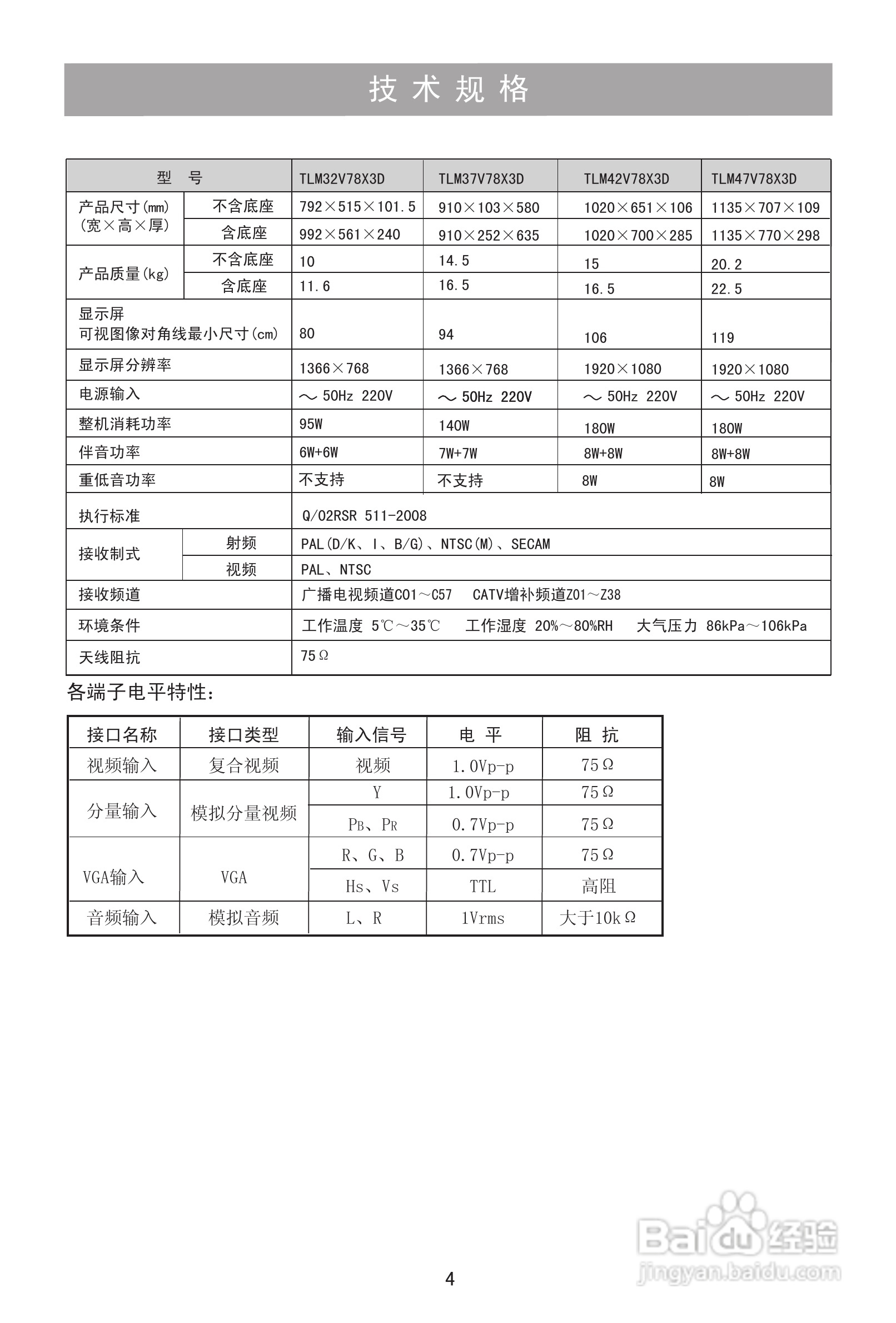海信TLM32V78X3D液晶彩电使用说明书:[1]