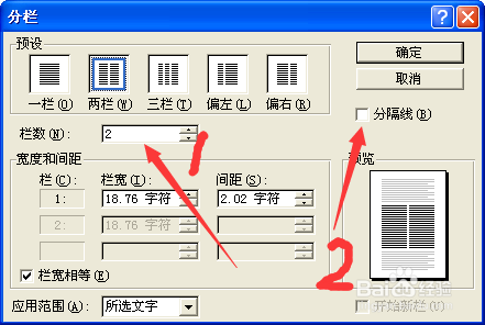 怎样给word文档分栏