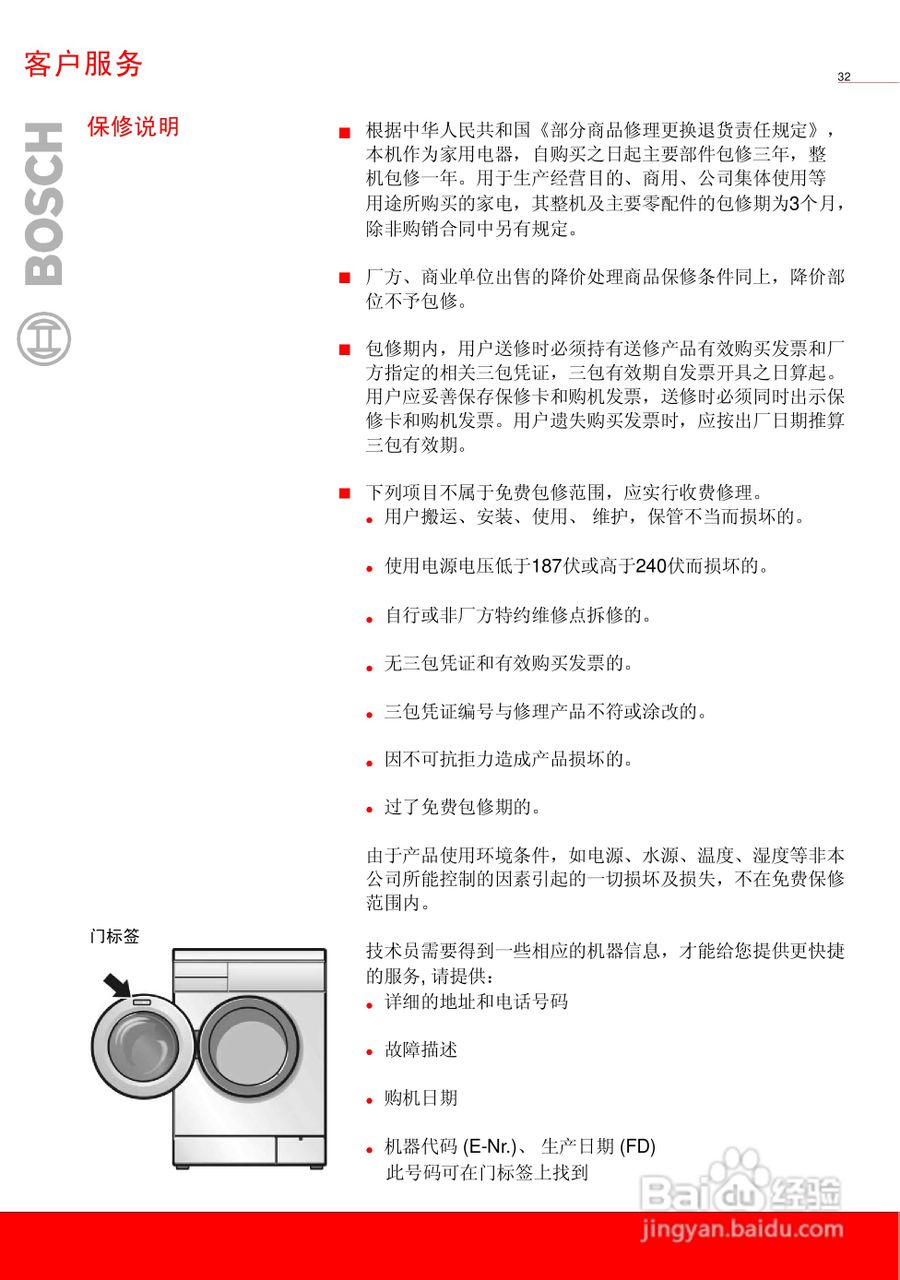 博世XQG52 15060全自动滚筒洗衣机使用及安装说明书:[4]